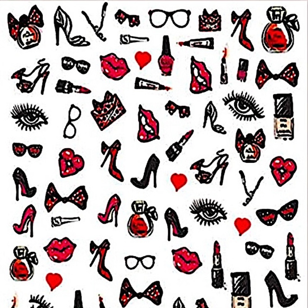 💌BO/GO$6 Valentine’s Day Nail Sticker Decals makeup high heel
